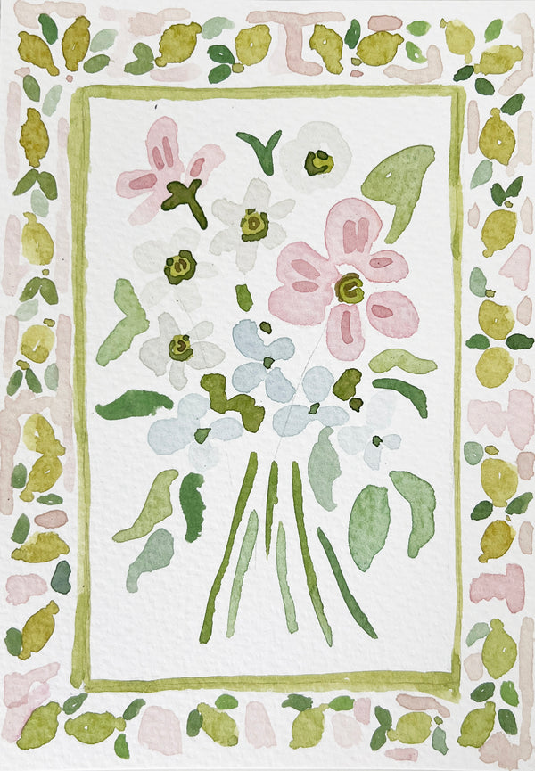 Flower Charm Lemons, Original 5x7