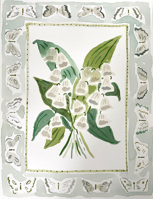 Flower Charm Lily of the Valley, Original 9x12