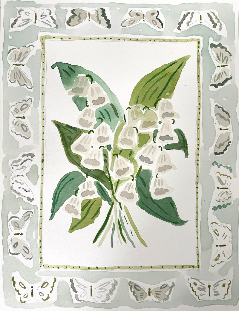 Flower Charm Lily of the Valley, Original 9x12