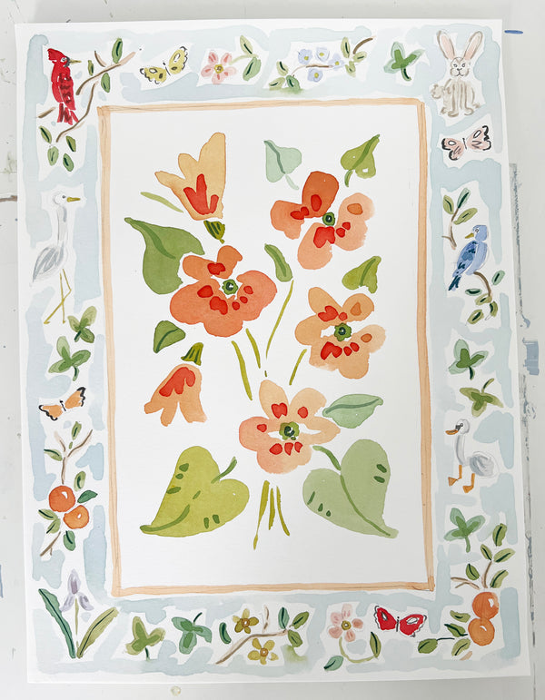 Flower Charm Wildflower Songs, Original 9x12