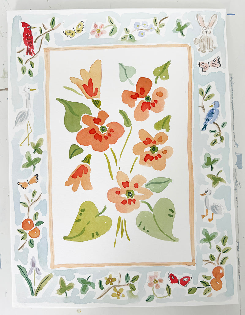 Flower Charm Wildflower Songs, Original 9x12