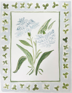 Flower Charm Clovers, Original 9x12