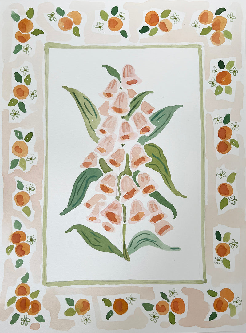 Flower Charm Zest, Original 9x12