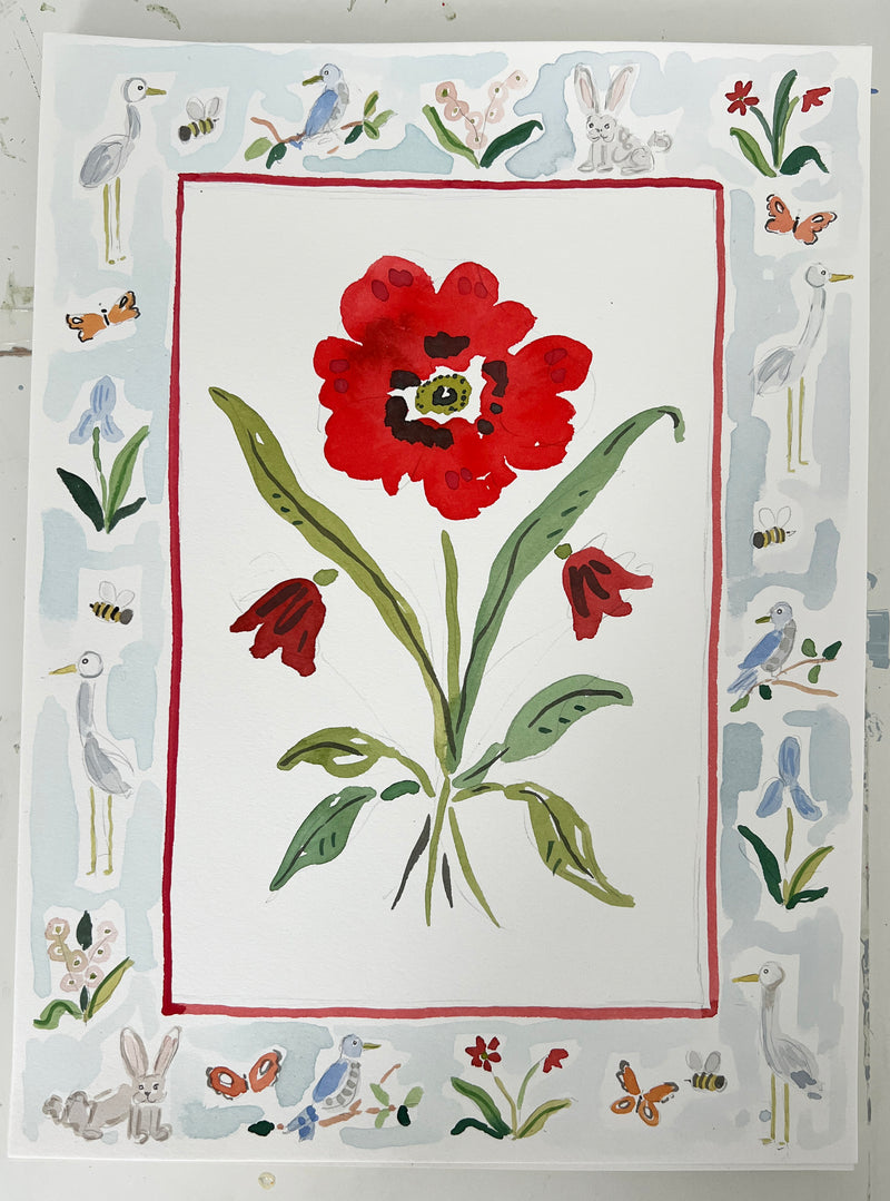 Flower Charm Somerset, Original 9x12