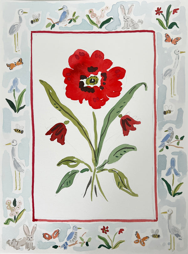 Flower Charm Somerset, Original 9x12