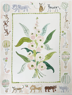 Flower Charm Menagerie, Original 9x12