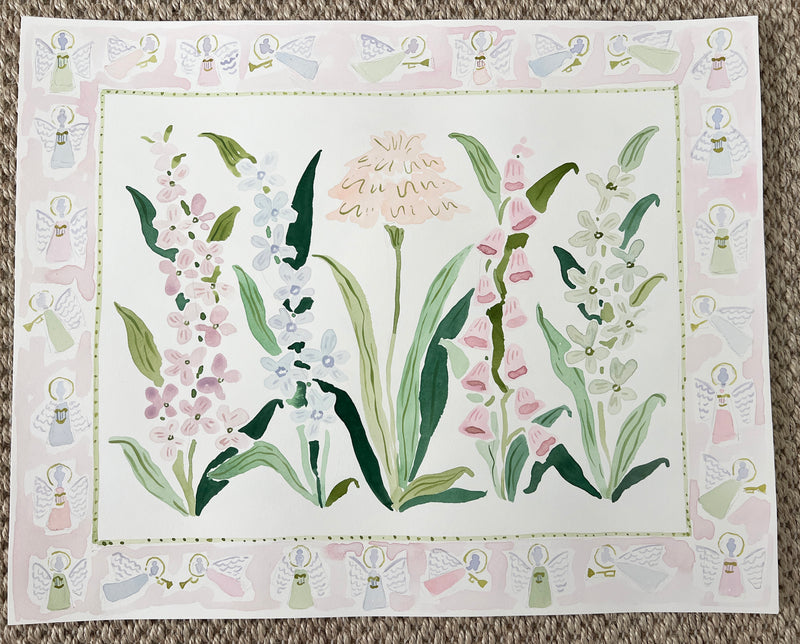 Flower Charm Angels, Original 20x16