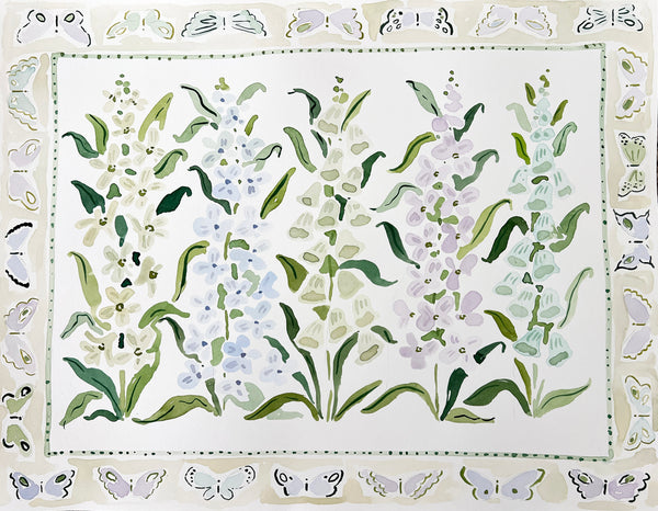 Flower Charm Lilac Butterflies, Original 20x16