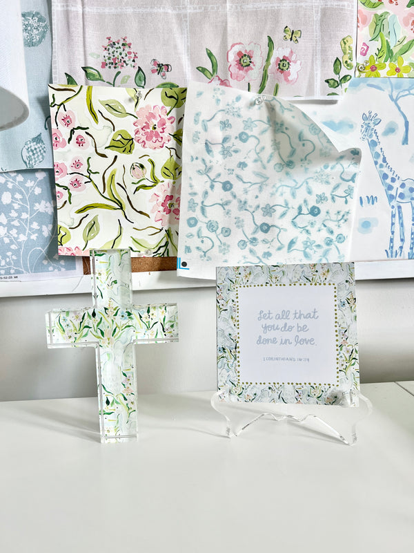 Heron Garden Cross, Acrylic Block