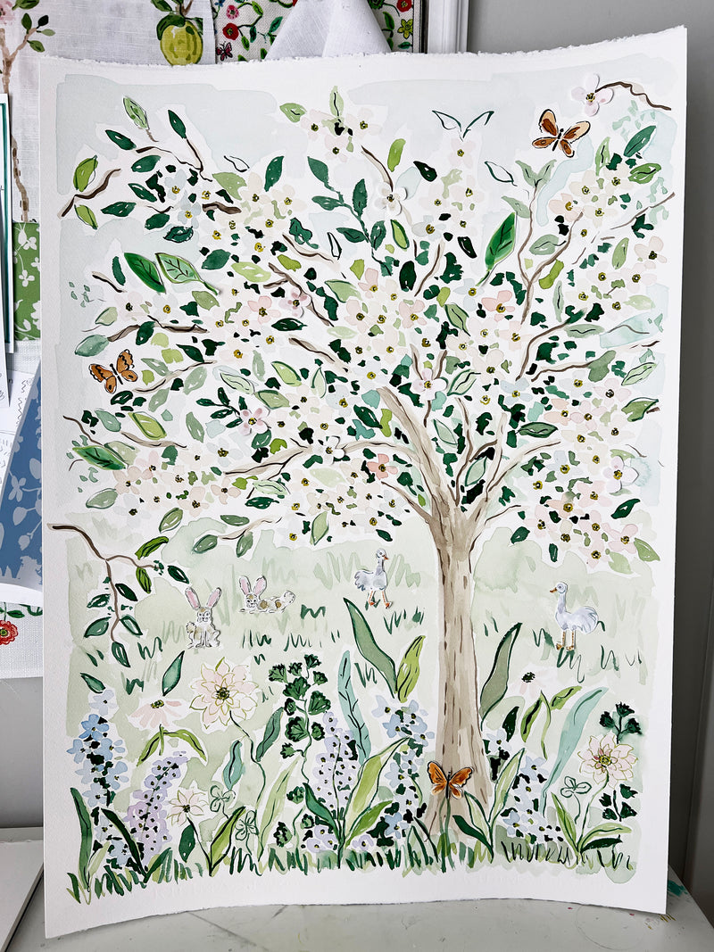 Among the Wildflower Forest, Original 22x30 Watercolor