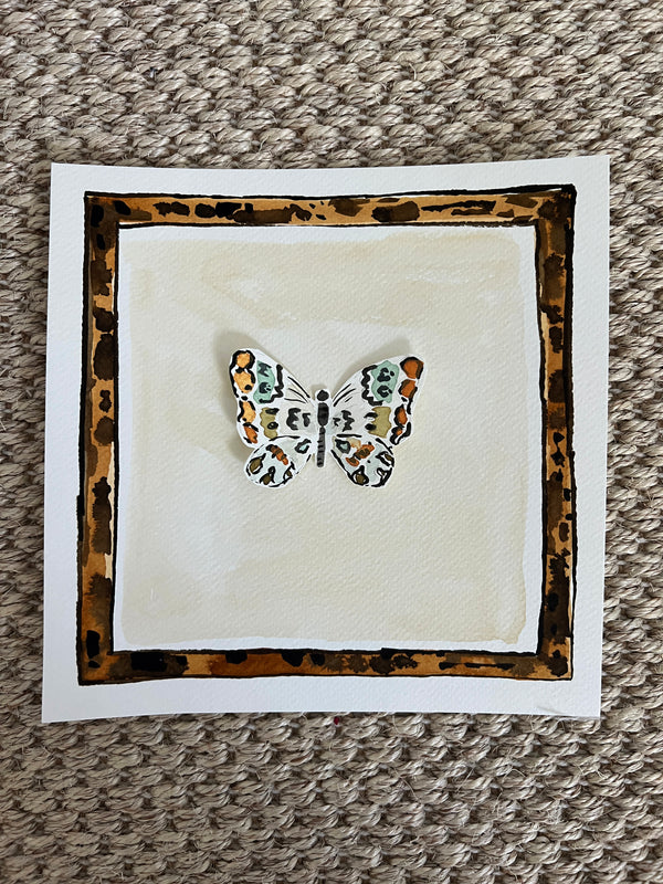 Tortoiseshell Butterfly No. 2, Original 8x8 Watercolor