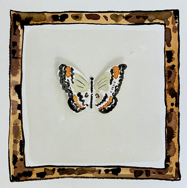 Tortoiseshell Butterfly No. 1, Original 8x8 Watercolor