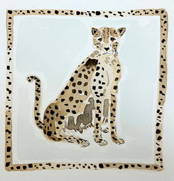 A Leopard Never Changes Its Spots, Original 8x8 Watercolor