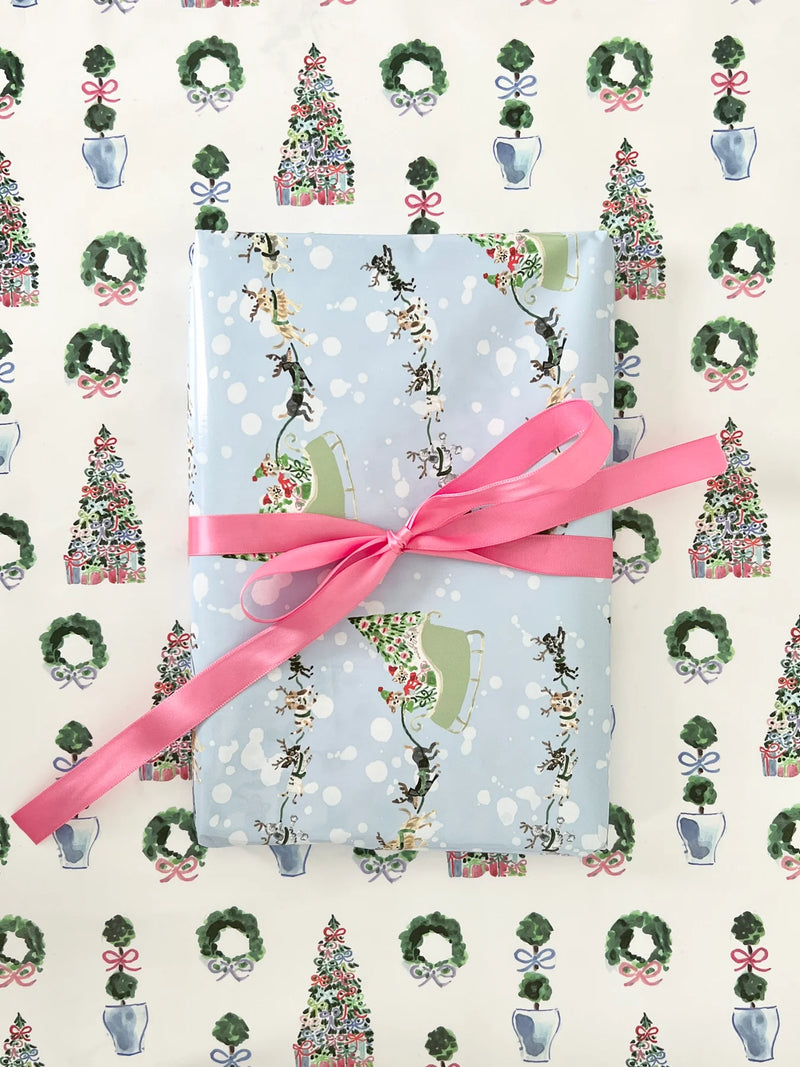 Holiday Santa Paws Wrapping Paper
