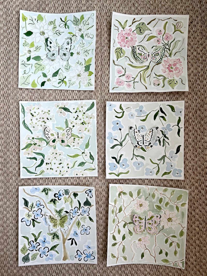 Wings of Hope, Original 8x8 Watercolor