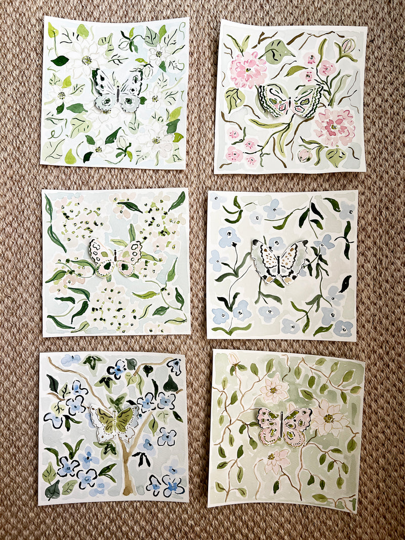 Wings of Kindness, Original 8x8 Watercolor