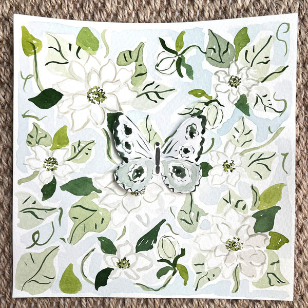 Wings of Gumption, Original 8x8 Watercolor