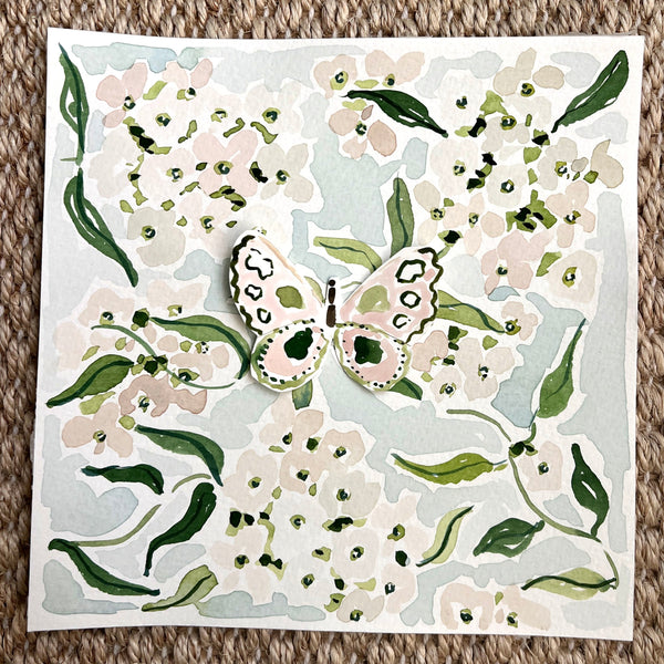 Wings of Patience, Original 8x8 Watercolor