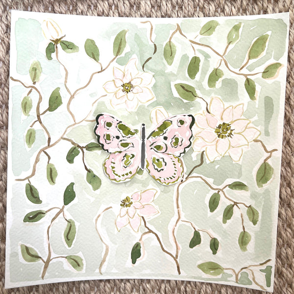 Wings of Kindness, Original 8x8 Watercolor