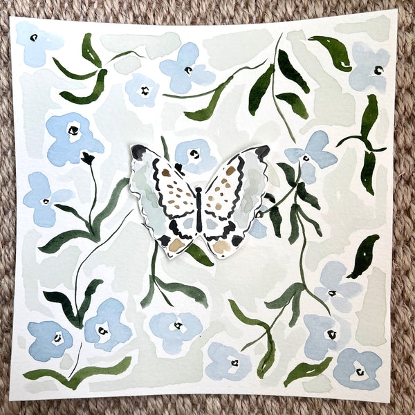 Wings of Faith, Original 8x8 Watercolor