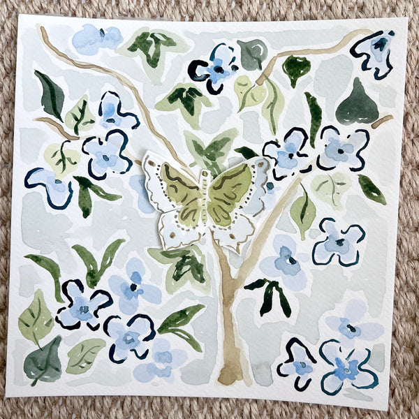 Wings of Hope, Original 8x8 Watercolor