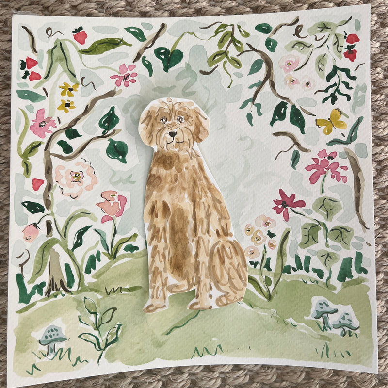 Top Dog, Original 8x8 Watercolor