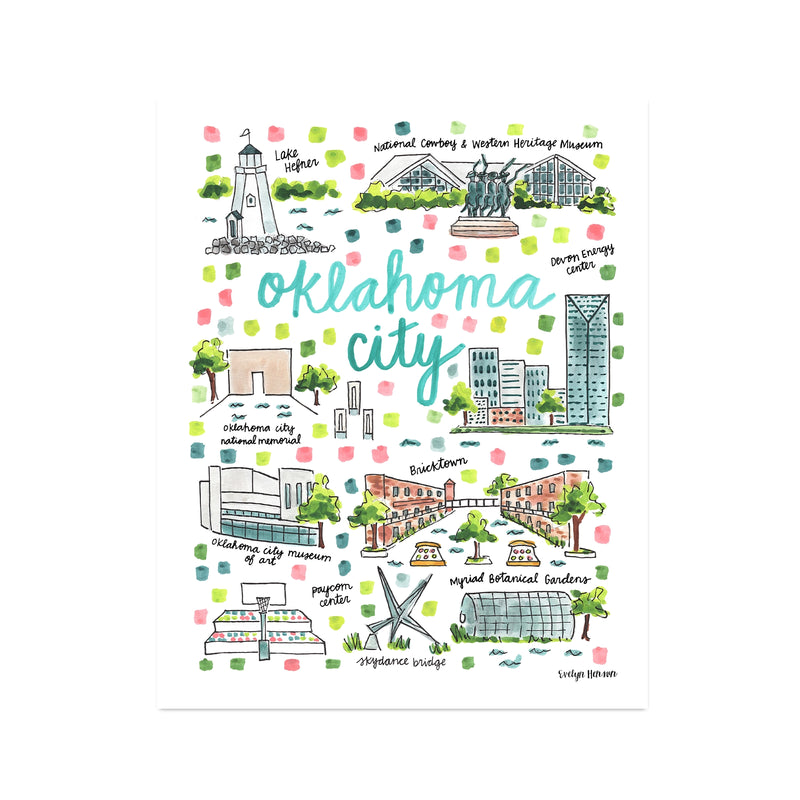 "Oklahoma City, OK" Fine Art Print