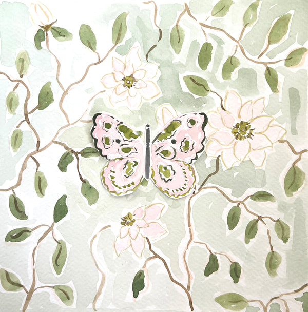 Wings of Kindness, Original 8x8 Watercolor