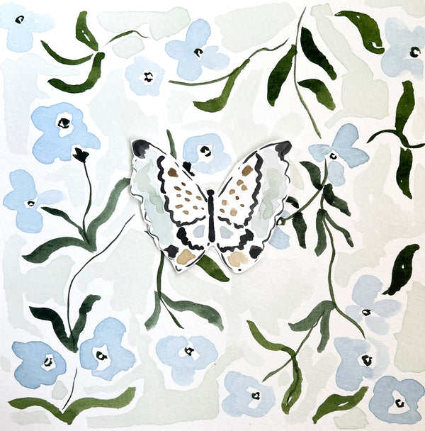 Wings of Faith, Original 8x8 Watercolor