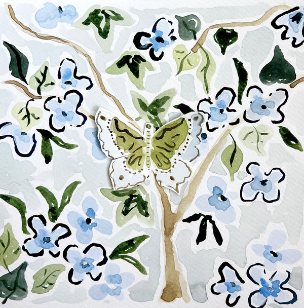 Wings of Hope, Original 8x8 Watercolor