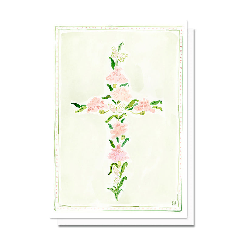 Peony Cross Card