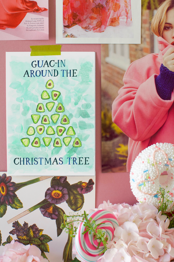 Guac-in Around the Christmas Tree Card