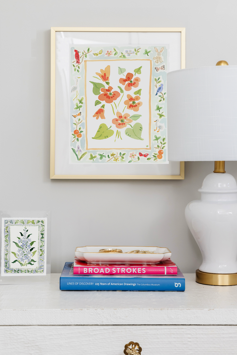 The "Wildflower Song Charms" Watercolor Fine Art Print, Flower Charm Series