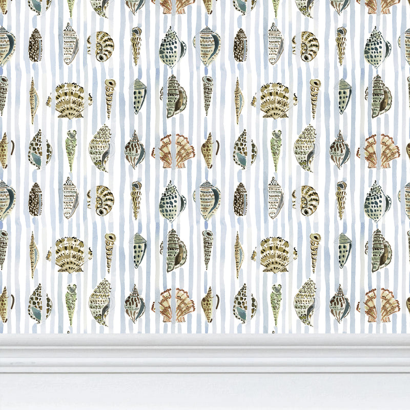 Seashell Stripe Wallpaper