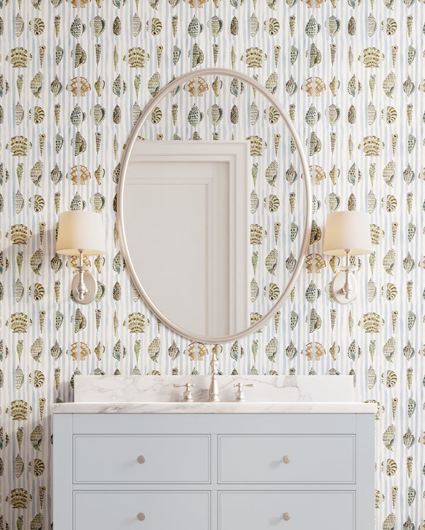 Seashell Stripe Wallpaper