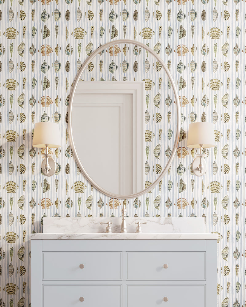 Seashell Stripe Wallpaper