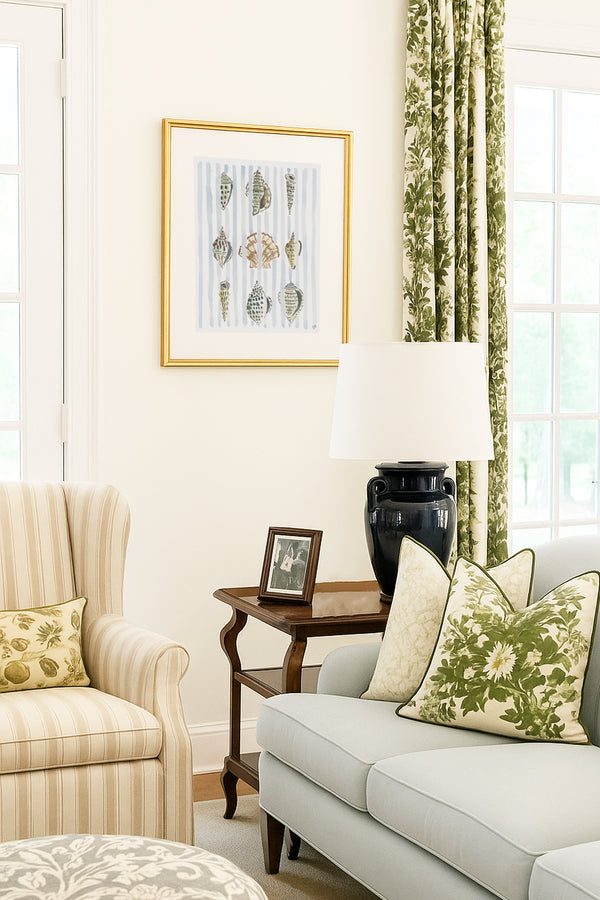 The "Seashell Stripes No. 1" Watercolor Fine Art Print