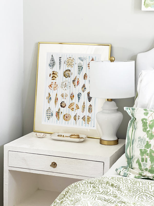The "Shells and Stripes" Watercolor Fine Art Print