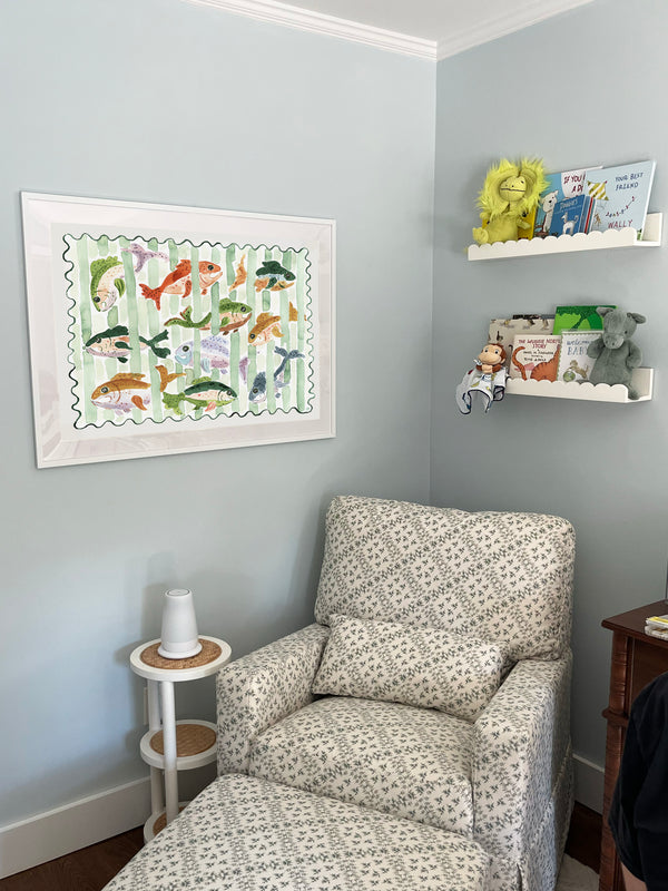 The "Stripe Dip" Fish Watercolor Fine Art Print
