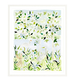 The "Swan Lakes No. 1" Chinoiserie Fine Art Print
