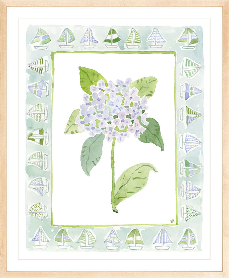 The "Sailboat Charms" Watercolor Fine Art Print, Flower Charm Series