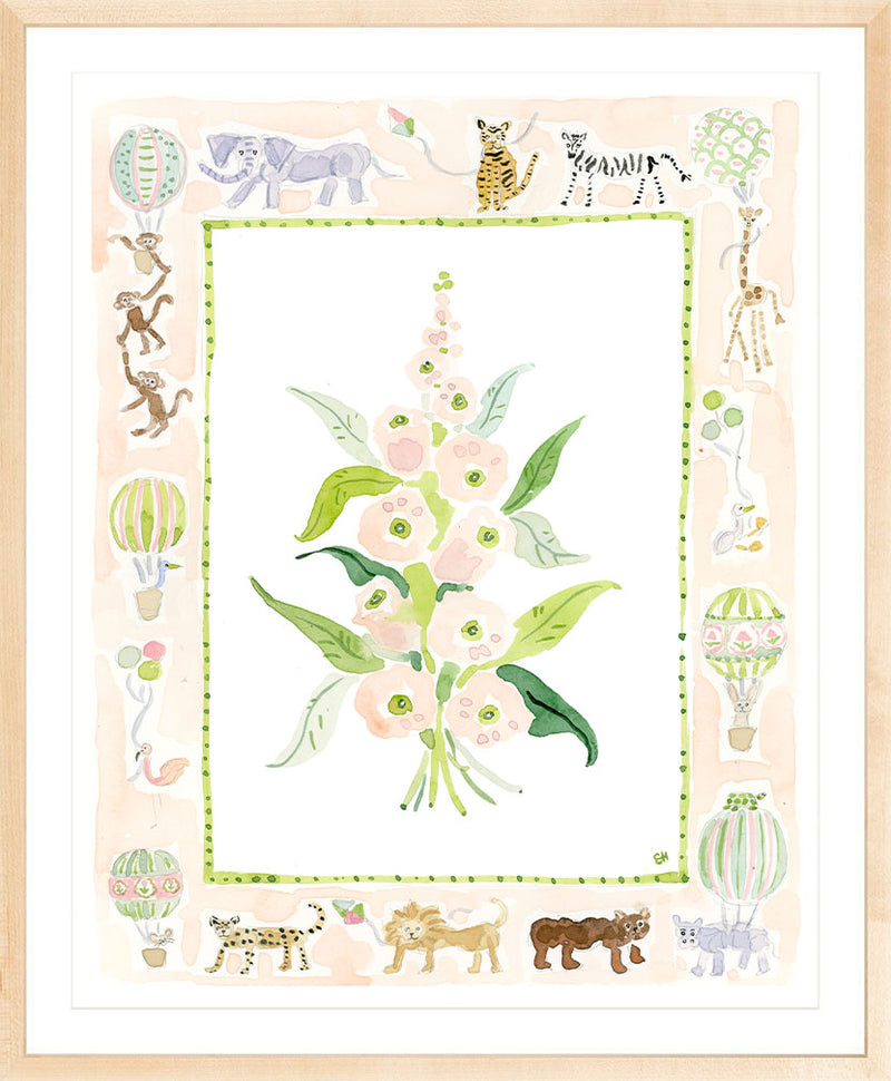 The "Menagerie Charms" Watercolor Fine Art Print, Flower Charm Series