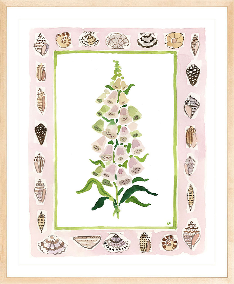 The "Seashell Charms" Watercolor Fine Art Print, Flower Charm Series