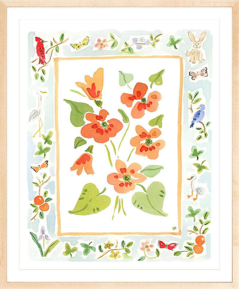 The "Wildflower Song Charms" Watercolor Fine Art Print, Flower Charm Series