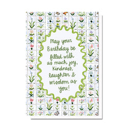 Birthday Wishes Flower Print Card