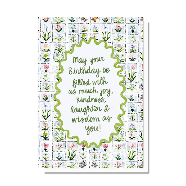 Birthday Wishes Flower Print Card