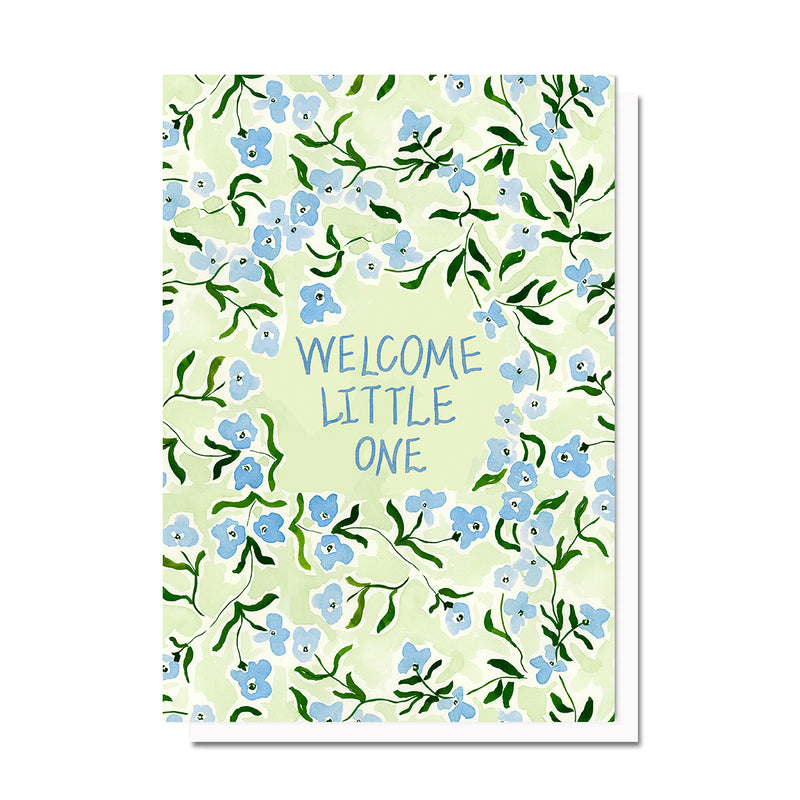 Blue Florals for the Little One Card