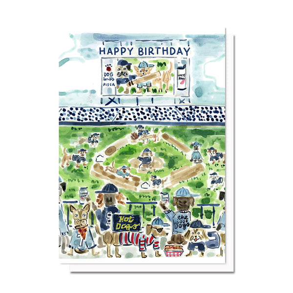 Birthday Baseball Dogs Card