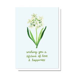 A Lifetime of Happiness Flower Card
