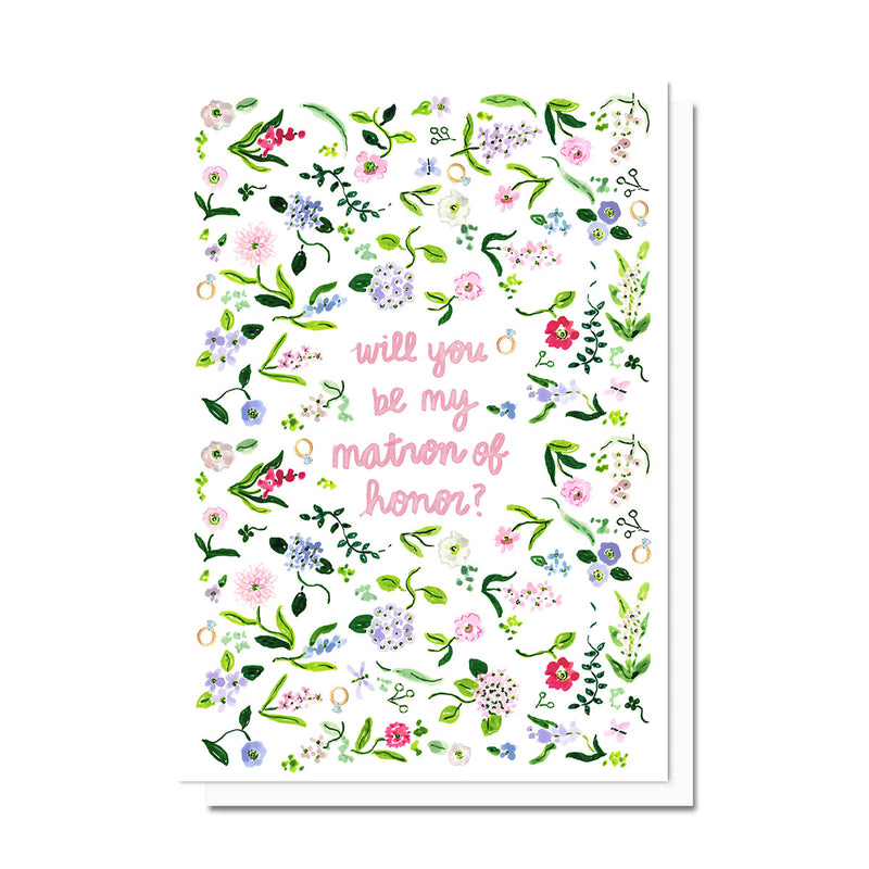 Bridesmaids Ask Cards,Champagne & Flower Print